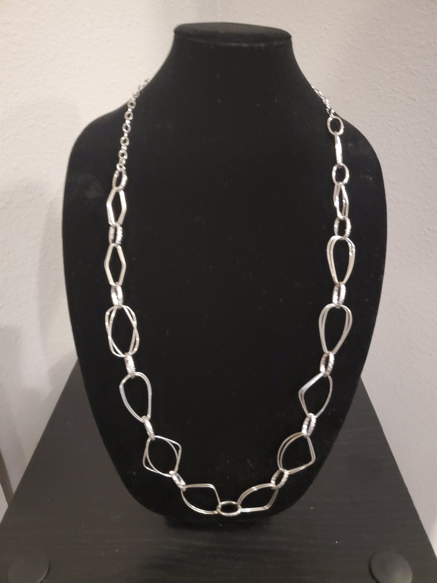 Silver Chain Link Necklace & Earings