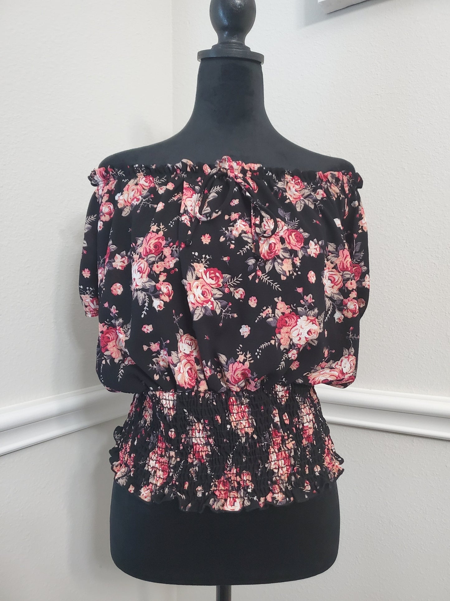 Black And Rose Halter Top 3XL