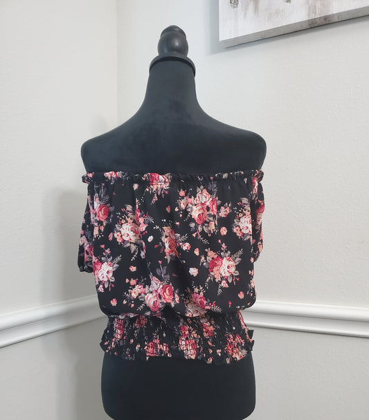Black And Rose Halter Top 3XL
